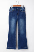 Samantha Western Stitch Patched Pocket Bootcut Jeans